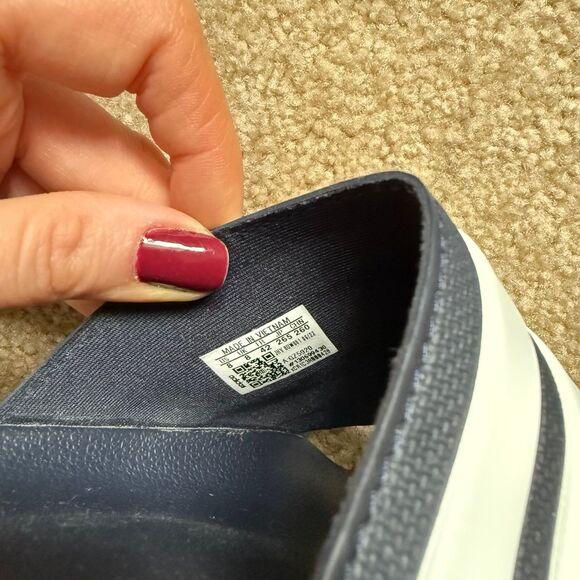 Adidas Adilette Pool Shower Slides Navy Blue White Stripe Mens Size 8 NEW - Picture 5 of 5